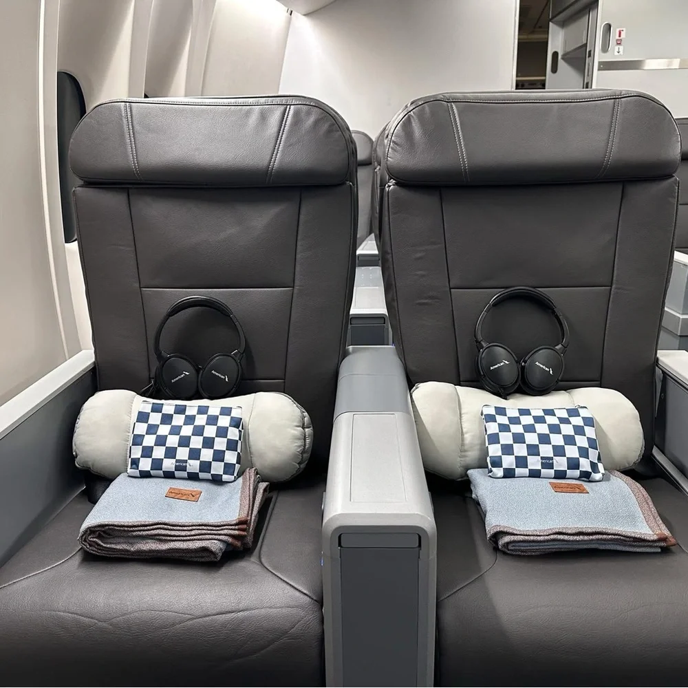 Brandon Blackwood X American Airlines Premium Economy Checkered Amenity Kit Bag